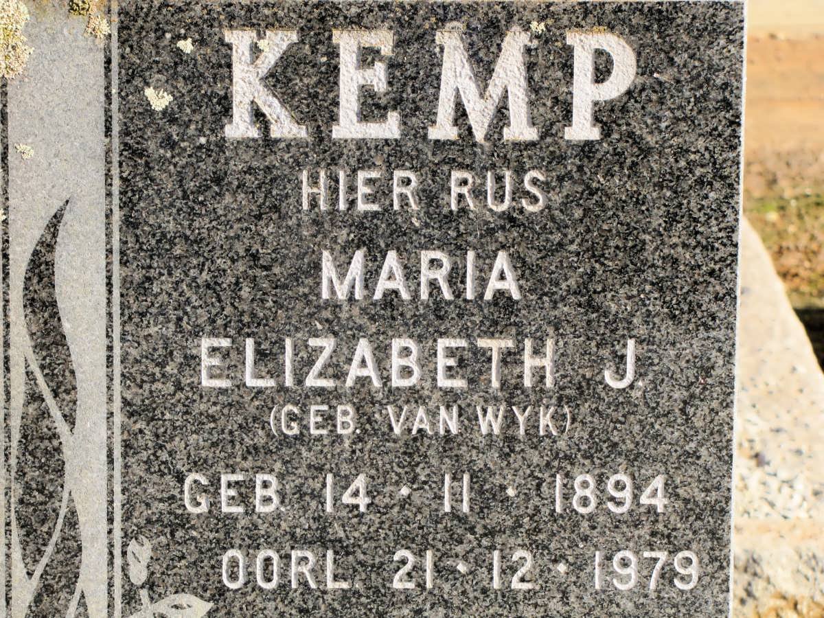 KEMP Elizabeth J.geb VAN WYK 1894-1979