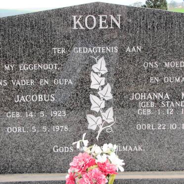 KOEN Jacobus 1923-1978 &amp; Johanna Maria STANDER 1928-1986