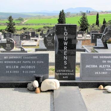 LOUWRENS Willem Jacobus 1933-1999 &amp; Jacoba Aletta Petronella 1937-2006