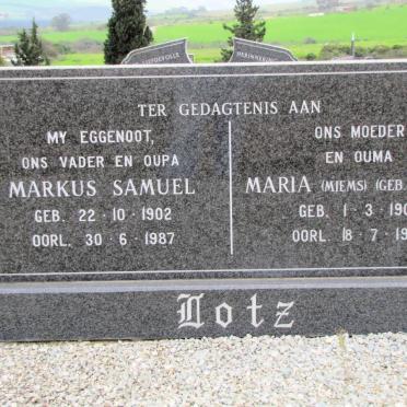 LOTZ Markus Samuel 1902-1987 &amp; Maria BARNARD 1907-1994
