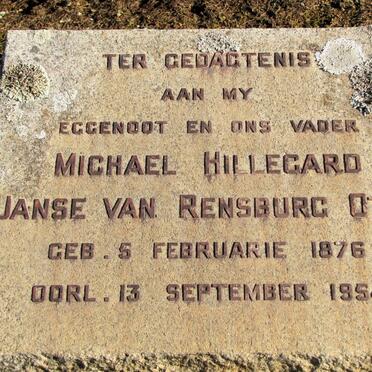 OTTO Michael Hillegard Janse van Rensburg 1876-1954