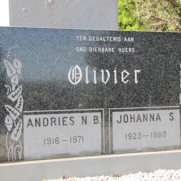 OLIVIER Andries N.B. 1916-1971 &amp; Johanna S. 1923-1980