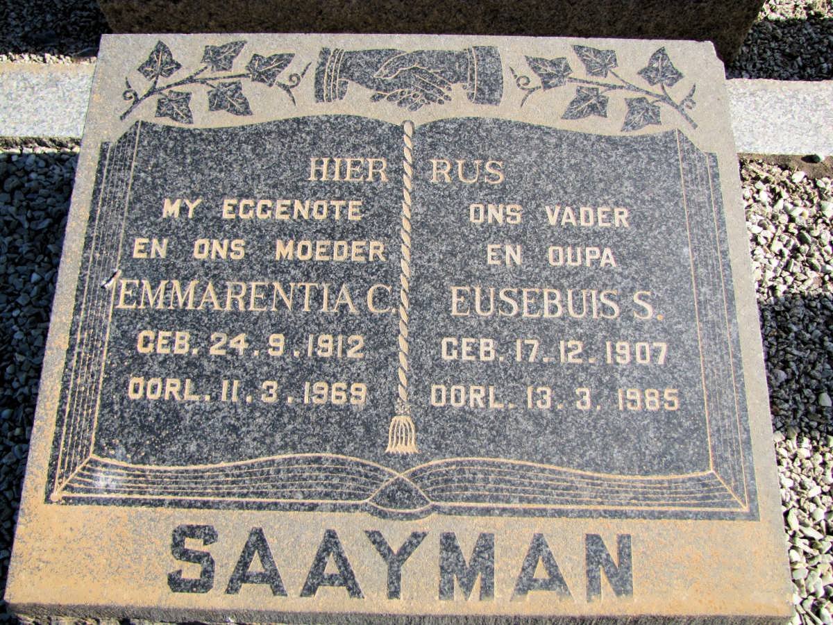 SAAYMAN Eusebuis S. 1907-1985 &amp; Emmarentia C. 1912-1969