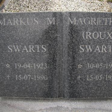 SWARTS Markus M. 1923-1990 &amp; Magrietha J. ROUX 1923-1997