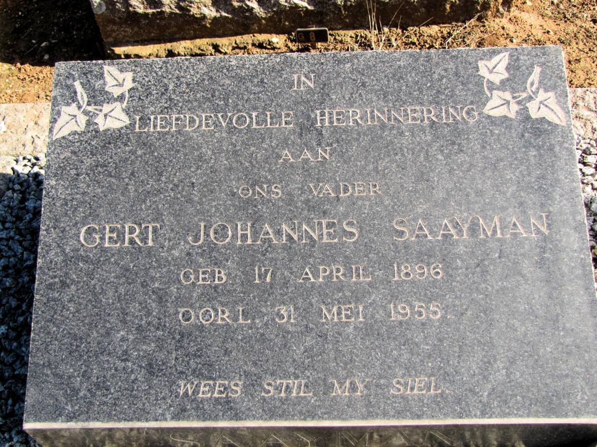 SAAYMAN Gert Johannes 1896-1955