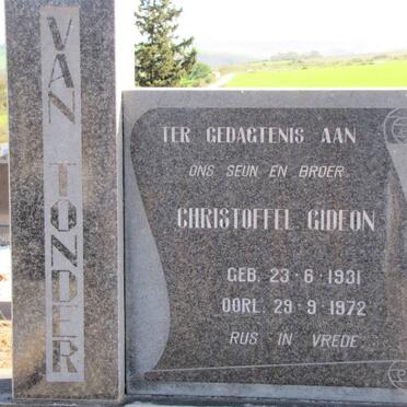 TONDER Christoffel Gideon, van 1931-1972