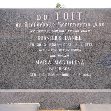TOIT Cornelius Daniel, du 1895-1979 &amp; Maria Magdalena BIGGS 1905-1994