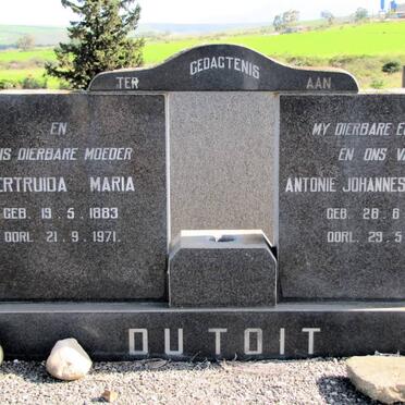 TOIT Antonie Johannes Stephanus, du 1880-1970 &amp; Gertruida Maria 1883-1971