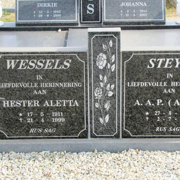 WESSELS Hester Aletta 1911-1999 :: STEYN A.A.P. 1919-2010