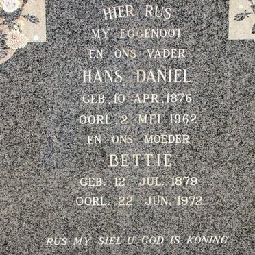 WYK Hans Daniel, van 1876-1962 &amp; Bettie 1879-1972