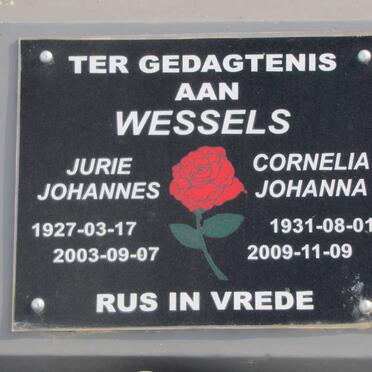 WESSELS Jurie Johannes 1927-2003 &amp; Cornelia Johanna 1931-2009