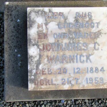 WARNICK Johannes C. 1884-1959 &amp; Maria F. 1889-1971