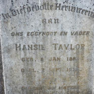 TAYLOR Hansie 1882-1934
