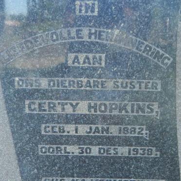 HOPKINS Gerty 1882-1938