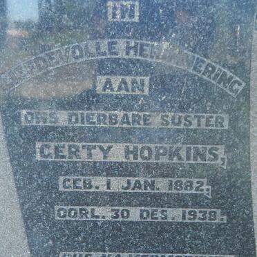 HOPKINS Gerty 1882-1938