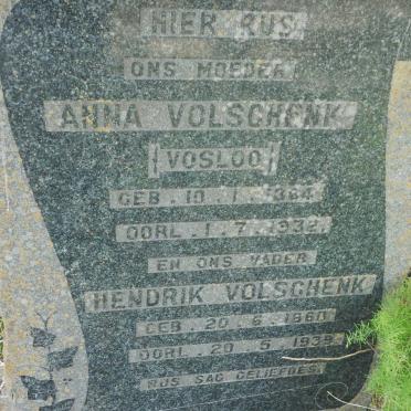 VOLSCHENK Hendrik 1860-1939 &amp; Anna VOSLOO 1864-1932