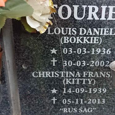 FOURIE Louis Daniël 1936-2002 &amp; Christina Frans? 1939-2013