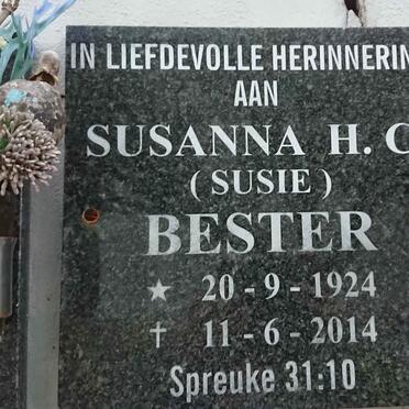 BESTER Susanna H.C. 1924-2014