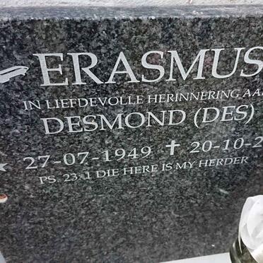 ERASMUS Desmond 1949-2018