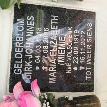 GELDERBLOM Dirk Johannes 1918-2006 &amp; Maria Elizabeth VOLSCHENK 1919-2012