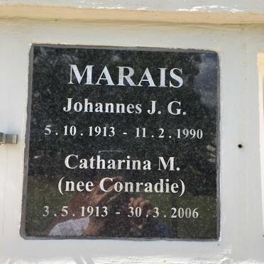 MARAIS Johannes J.G. 1913-1990 &amp; Catharina M. CONRADIE 1913-2006