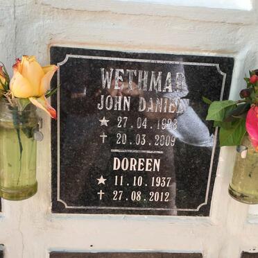 WETHMAR John Daniel 1928-2009 &amp; Doreen 1937-2012