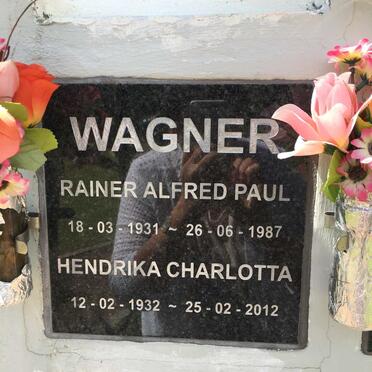 WAGNER Rainer Alfred Paul 1931-1987 &amp; Hendrika Charlotta 1932-2012