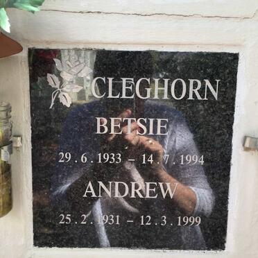 CLEGHORN Andrew 1931-1999 &amp; Betsie 1933-1994