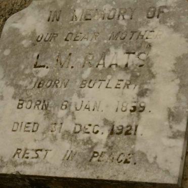 RAATS L.M. nee BUTLER 1859-1921