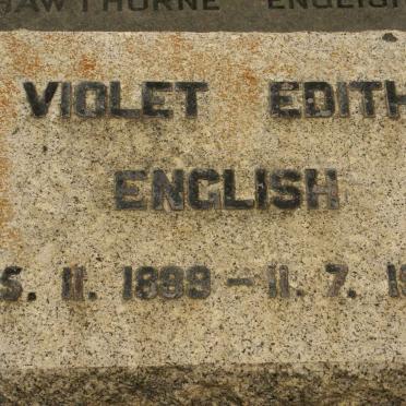 ENGLISH Violet Edith 1889-1976