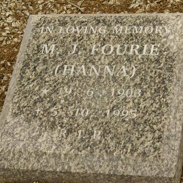FOURIE M.J. 1903-1995