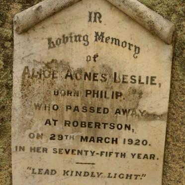 LESLIE Alice Agnes nee PHILIP -1920