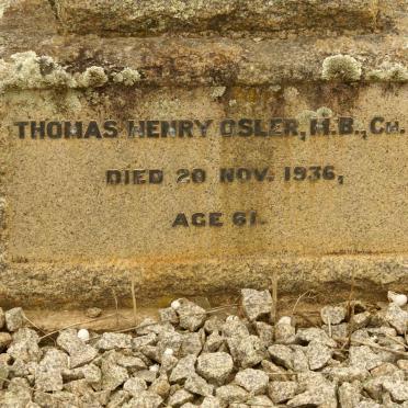 OSLER Thomas Henry -1936