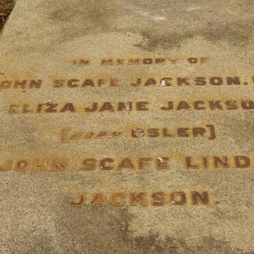 JACKSON John Scafe &amp; Eliza Jane OSLER :: JACKSON John Scafe Lindrea