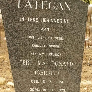 LATEGAN Gert Mac Donald 1951-1972