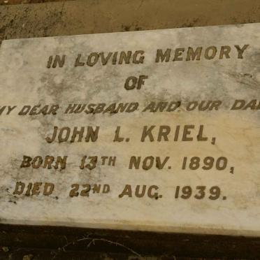 KRIEL John L. 1890-1939