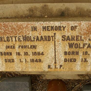 WOLFAARDT Sarel J. 1869-1959 &amp; Charlotte FOWLER 1864-1949