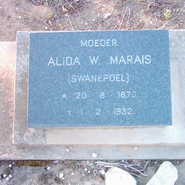 MARAIS Alida W. nee SWANEPOEL 1870-1932