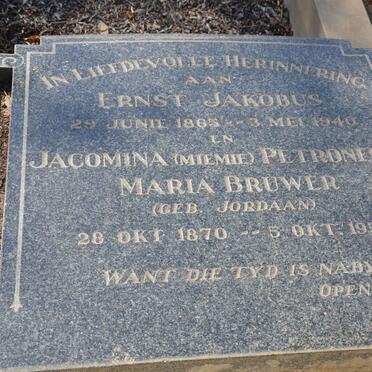 BRUWER Jacomina Petronella Maria nee JORDAAN 1870-1958 :: ? Ernst Jakobus 1865-1940
