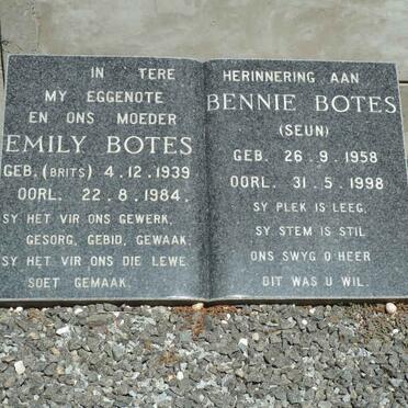 BOTES Emily nee BRITS 1939-1984 :: BOTES Bennie 1958-1998