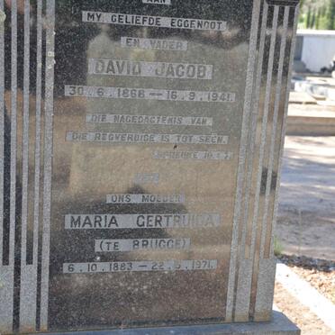 BURGER David Jacob 1868-1941 &amp; Maria Gertruida TE BRUGGE 1883-1971