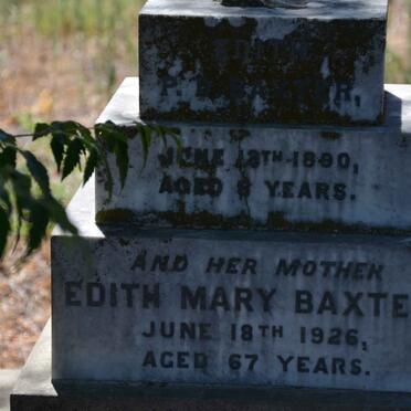 BAXTER Edith Mary -1926 :: BAXTER Edith P.D. -1890