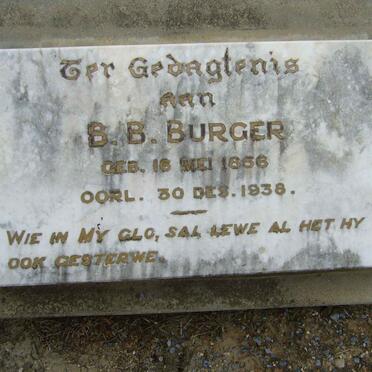 BURGER B.B. 1856-1938
