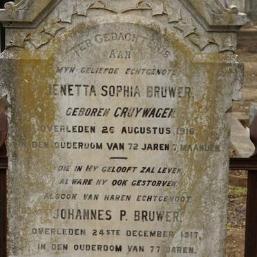 BRUWER Johannes P. -1917 &amp; Jenetta Sophia CRUYWAGEN -1916