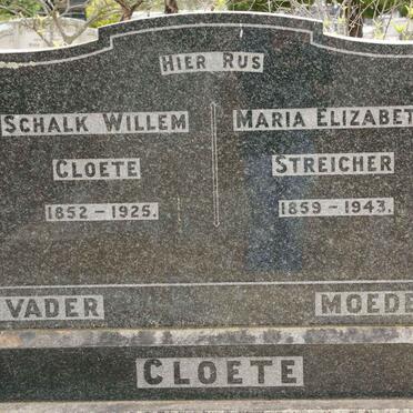 CLOETE Schalk Willem 1852-1925 &amp; Maria Elizabeth STREICHER 1859-1943