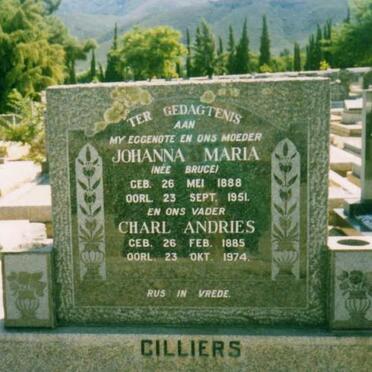 CILLIERS Charl Andries 1885-1974 &amp; Johanna Maria BRUCE 1888-1951