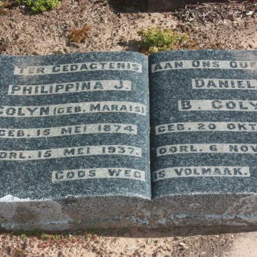 COLYN Daniel B. 1874-1938 &amp; Philippina J. MARAIS 1874-1937