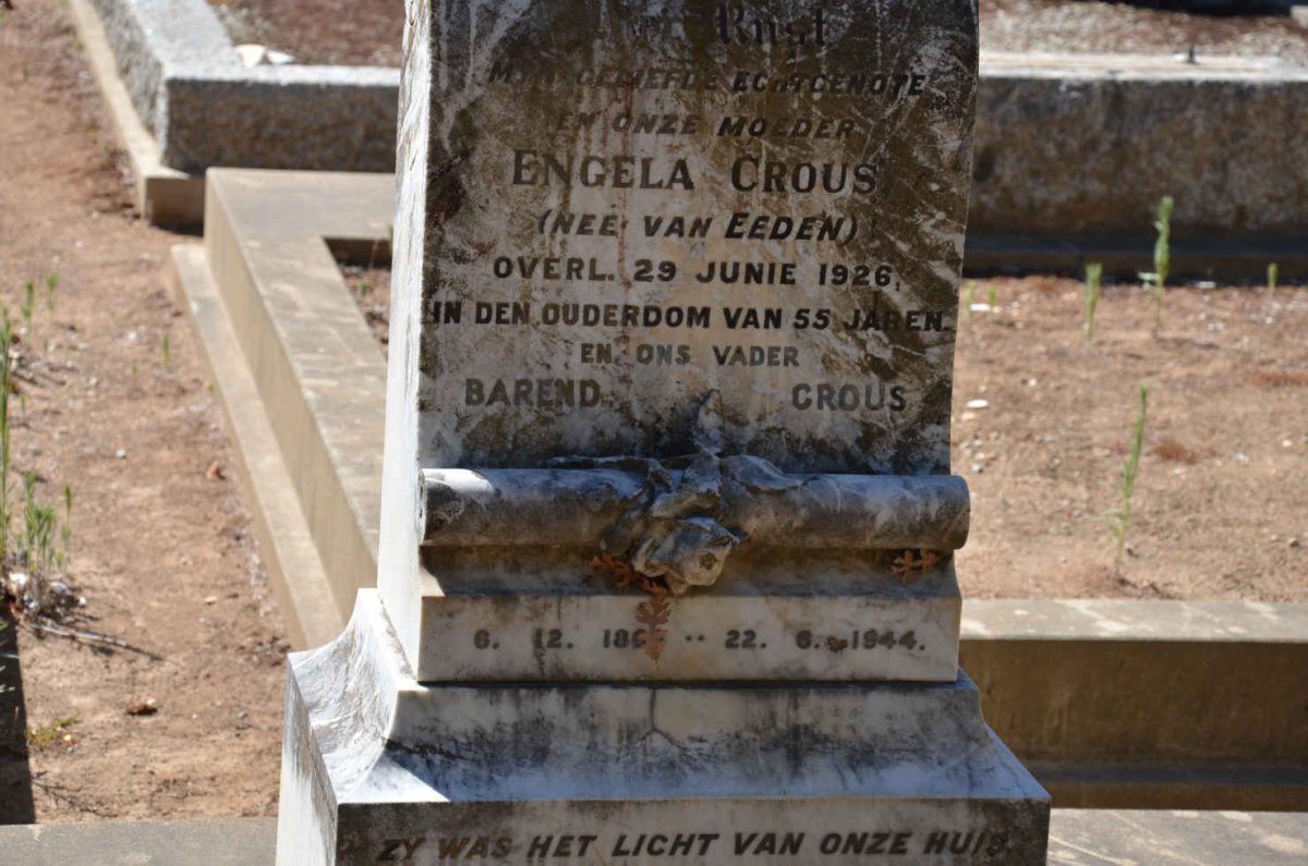 CROUS Barend 18??-1944 &amp; Engela VAN EEDEN -1926