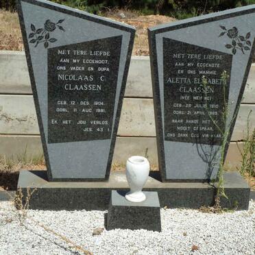 CLAASSEN Nicolaas C. 1904-1981 &amp; Aletta Elizabeth MEIRING 1910-198?
