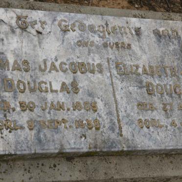 DOUGLAS Thomas Jacobus 1855-1938 &amp; Elizabeth Johanna 1858-1833